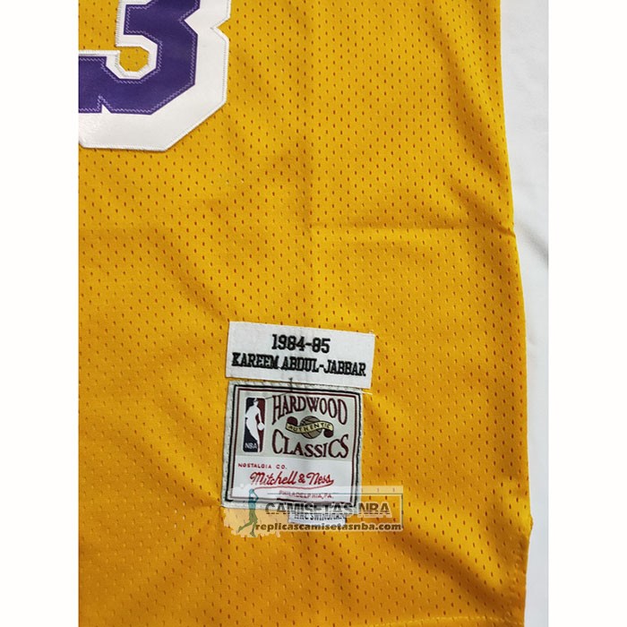 Camiseta Los Angeles Lakers Kareem Abdul-Jabbar NO 33 Mitchell & Ness 1984-85 Amarillo
